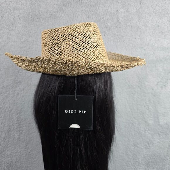 Gigi Pip Straw Hat Sz 57 (S/M) Beach Resort Summer Sun Tan Straw Hat Country - Picture 3 of 8